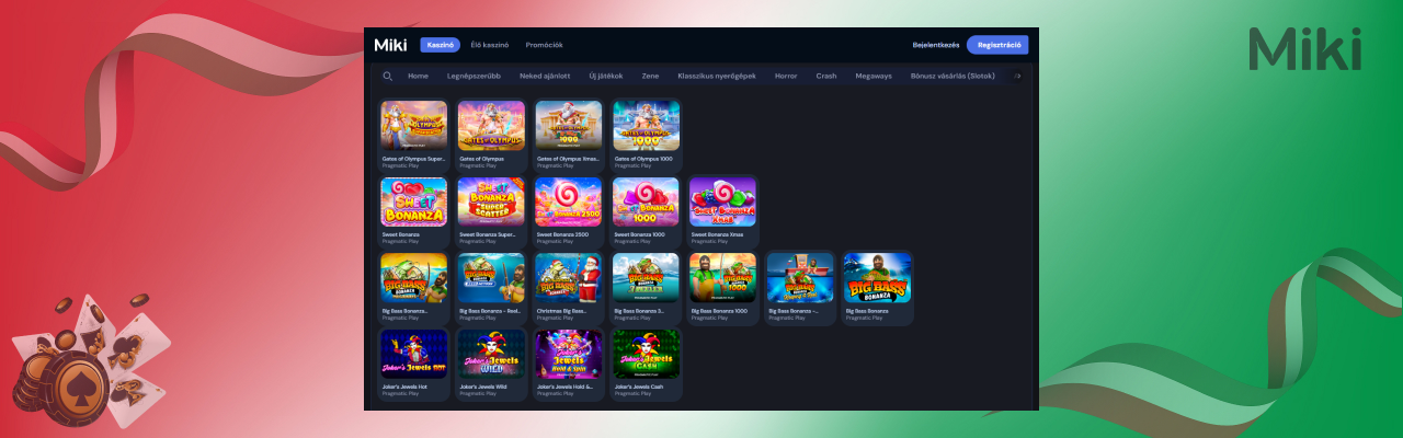 Miki casino legjobb nyerogepei