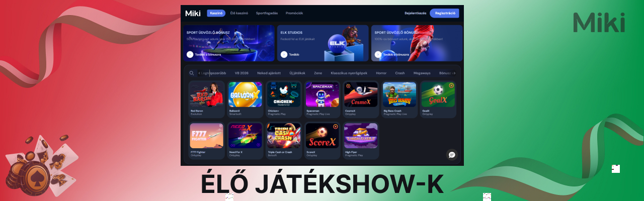 Miki casino jatekshow